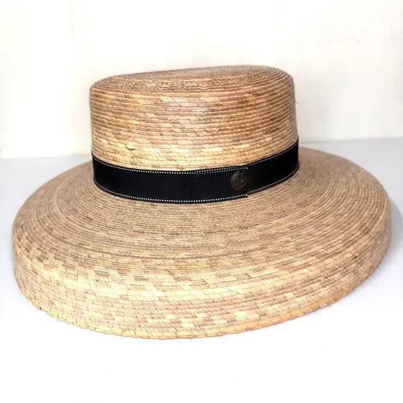 TULA Woven Palm Sun Hat Summer Beach Coastal Grandma Made in Mexico Neutral - Picture 2 of 10